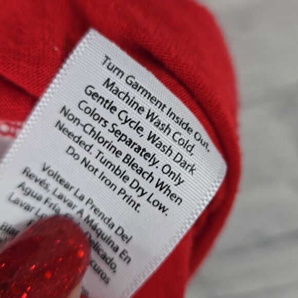 Believe Women's Christmas Short Sleeve T-shirt Small 4/6 Festive Red Holiday Tee - Picture 6 of 8